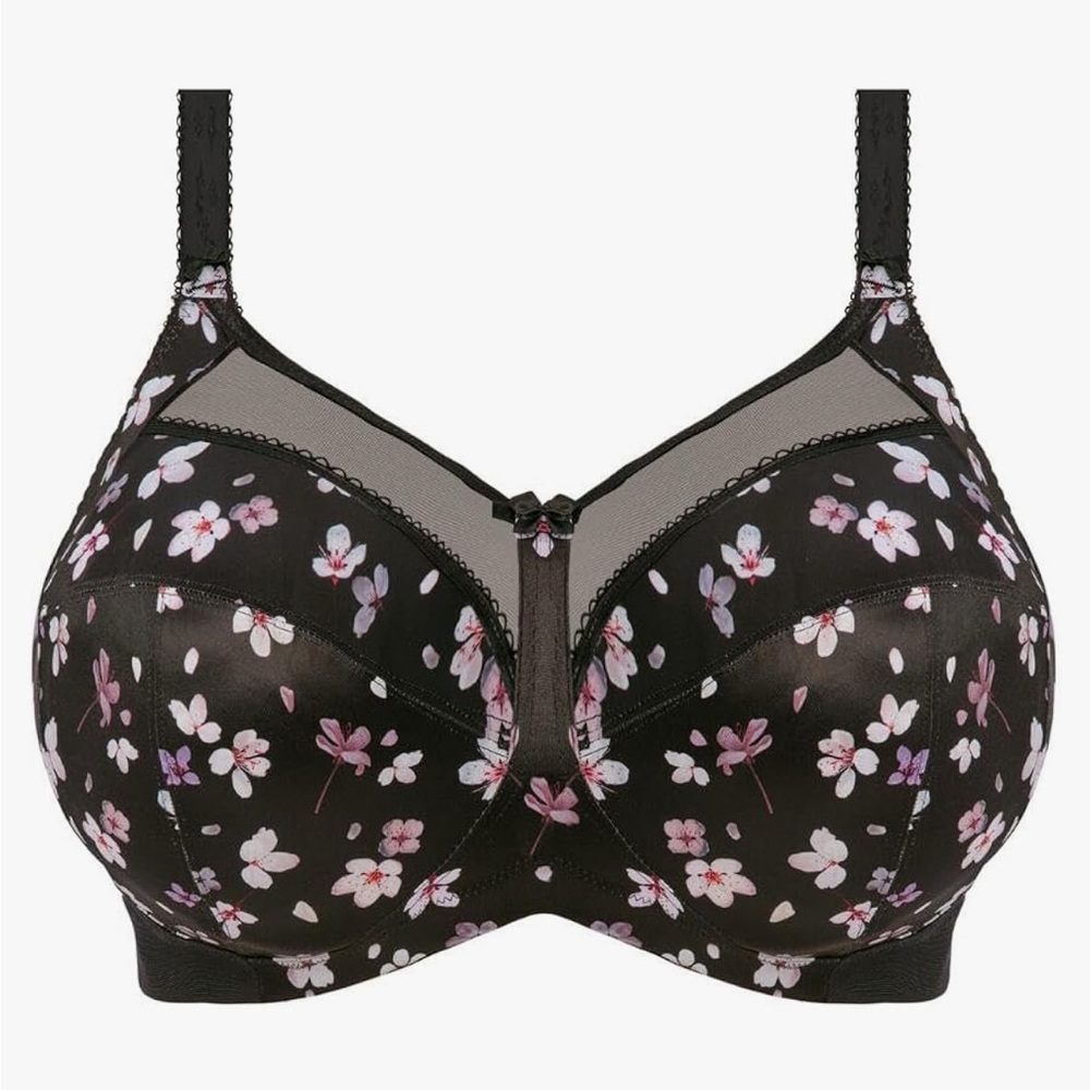 Goddess Kayla Non Wired Bra GD6163 Sakura 44B Floral Blossom Black Purple White